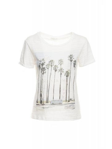 T-SHIRT DISEGNO PALME SCRITTA STRASS MIAMI