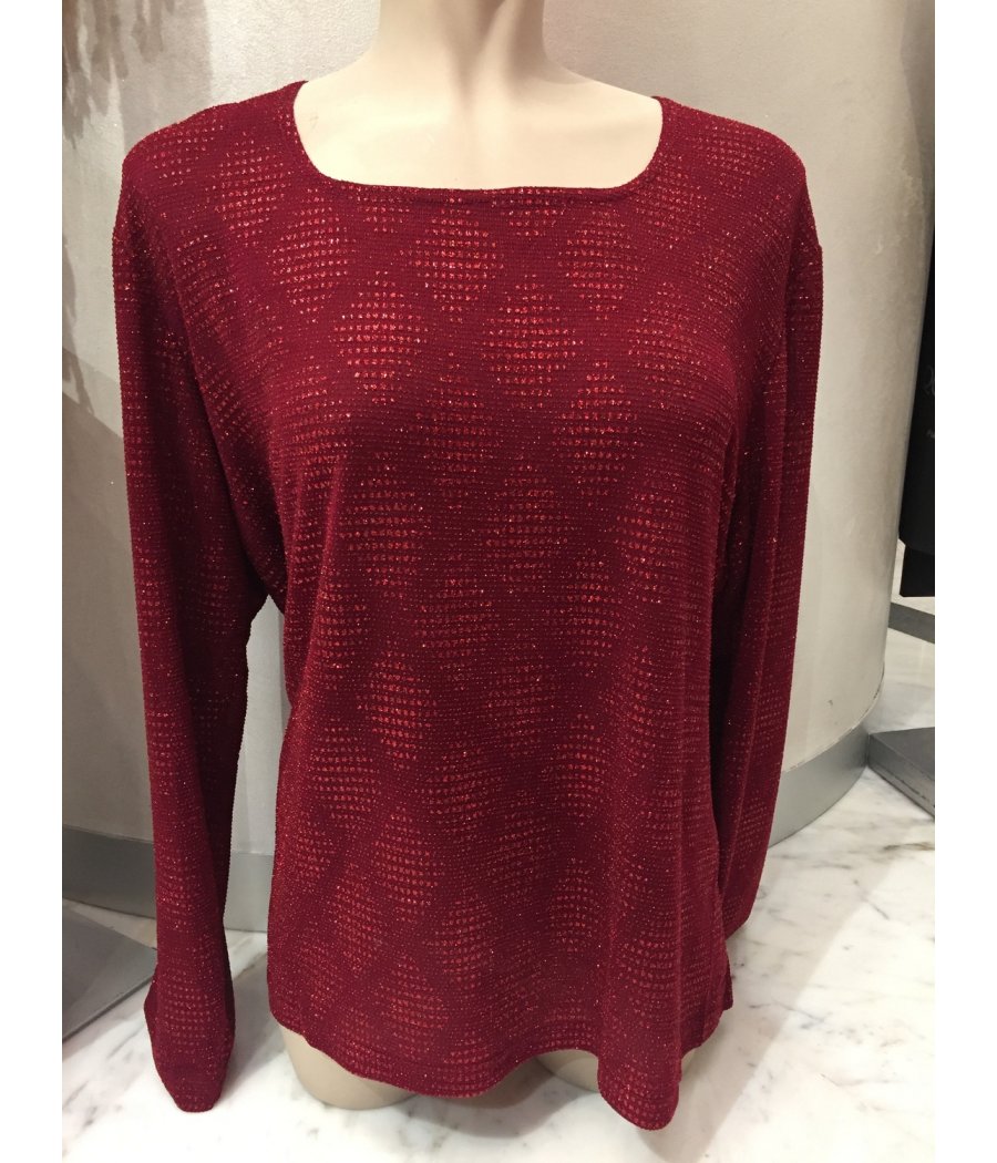 MAGLIA LAMINATA ROSSO TOPAZIO