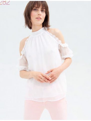 BLUSA IN VOILE SPALLE NUDE