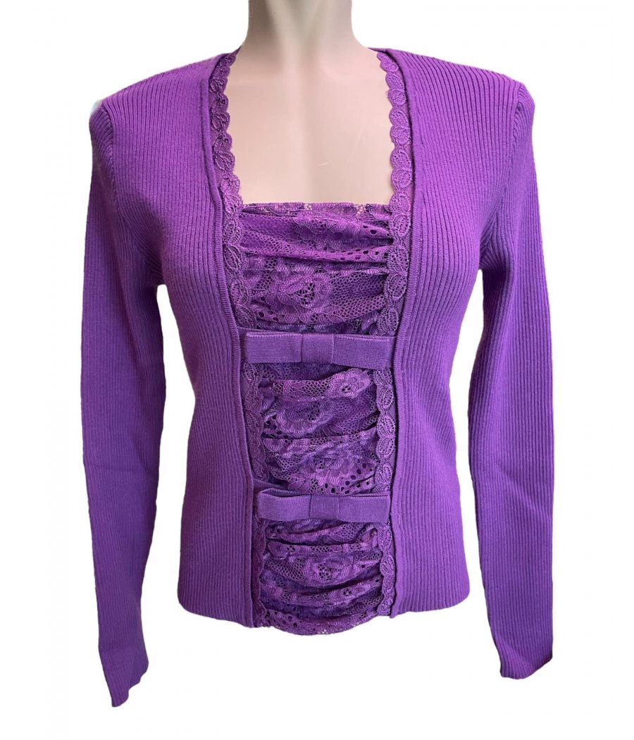 MAGLIA ML DETTAGLI PIZZO EFFETTO TWINSET MAGLIA ML DETTAGLI PIZZO EFFETTO TWINSET