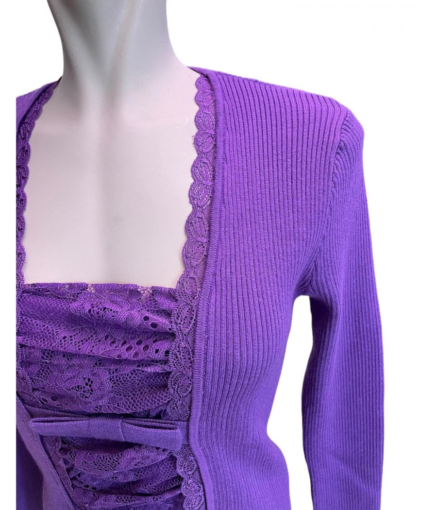 MAGLIA ML DETTAGLI PIZZO EFFETTO TWINSET