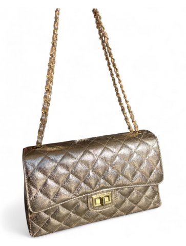Borsa Vera Pelle Mod.Chanel Catena Oro Made In Italy Borsa Donna CHANEL
