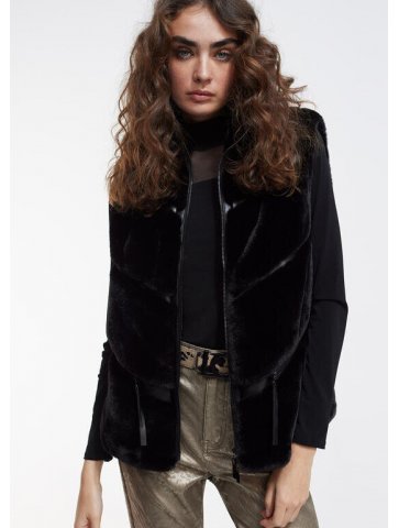 GILET SMANICATO PELLICCIA ECOLOGICA