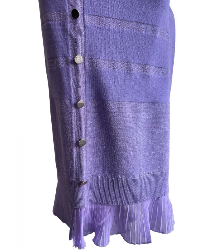 MAGLIA LUNGA COLLO ALTO STRISCE LUREX