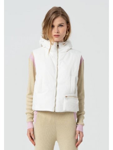 Gilet Corto Con Cappuccio Zip Oro Fracomina Donna FP25SJ5016O46001