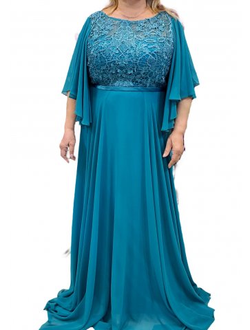 ABITO LUNGO CORPETTO PIZZO MANICA CHIFFON